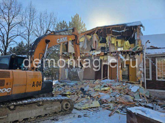 Деревня Таганьково, демонтаж деревянного коттеджа, 600м2