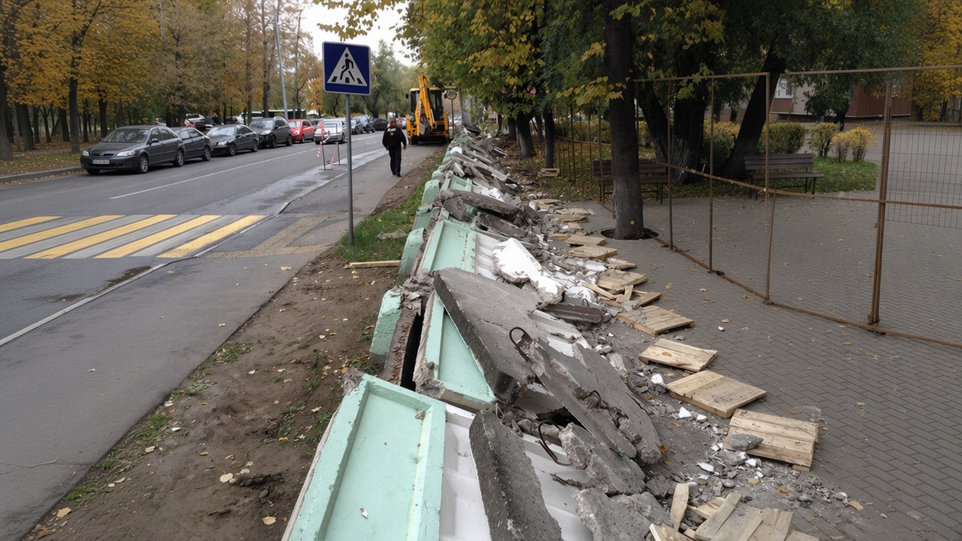 Демонтаж железобетонного забора по адресу г. Москва, ул. Верхняя Первомайская